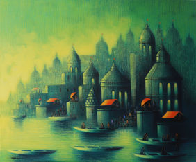 Holy Banaras by Somnath Bothe, Painting | Mojarto