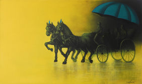 Rhythmic Monsoon Ride by Somnath Bothe, Painting | Mojarto
