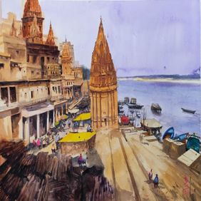 Ancient City varansi by Soyli Saha, Painting | Mojarto