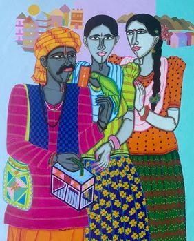 Fortune Teller by Dhan Prasad, Painting | Mojarto