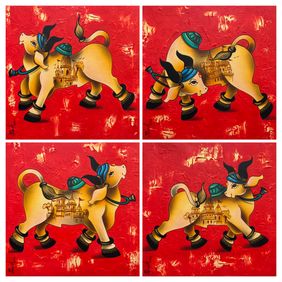 Joyful Nandi by Paras Parmar, Painting | Mojarto