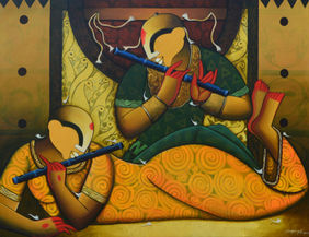Echoes of Devotion  by Anupam Pal, Painting | Mojarto