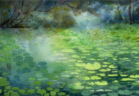 Nature’s Lake - 01 by Nipan DAS, Painting | Mojarto