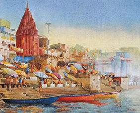 Spiritual Heart of India - xxxiv by Moinuddin Mullick, Painting | Mojarto