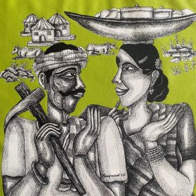Couple by Dhan Prasad, Drawing | Mojarto
