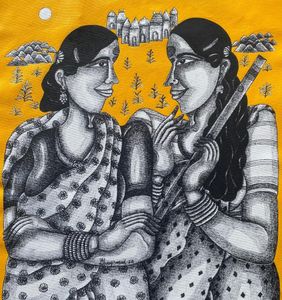 Sisters by Dhan Prasad, Drawing | Mojarto