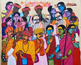 Towards Pilgrim by Dhan Prasad, Painting | Mojarto