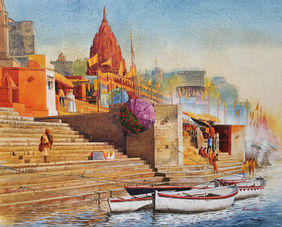 Spiritual Heart of India - xxxv by Moinuddin Mullick, Painting | Mojarto