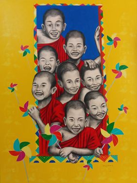 Colourful Laughter  by Yashpal Nandgaonkar, Painting | Mojarto