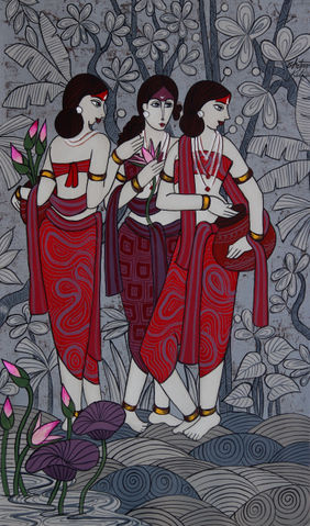 We three by Chetan Katigar, Painting | Mojarto