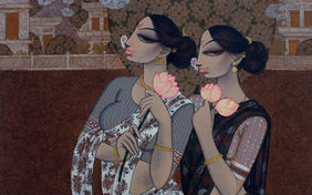 The Lotus Friends by Varsha Kharatmal , Painting | Mojarto