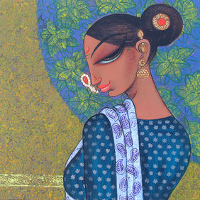 The Azure Beauty  by Varsha Kharatmal , Painting | Mojarto