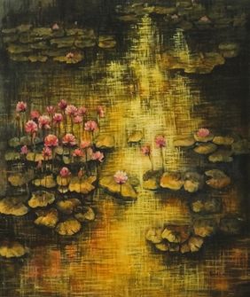 "Golden Stillness" by Sudha Srivastava, Painting | Mojarto
