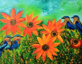 Neelkanth in a Sunlit Symphony by anuja saxena, Painting | Mojarto