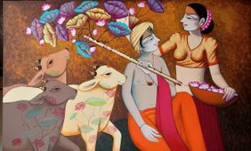 Radhey3 by Pravin Utge, Painting | Mojarto