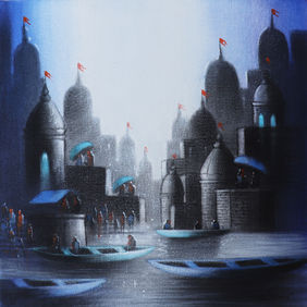 Holy Banaras by Somnath Bothe, Painting | Mojarto