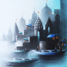 Holy Banaras by Somnath Bothe, Painting | Mojarto