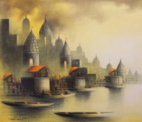 Holy Banaras by Somnath Bothe, Painting | Mojarto