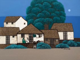 Villagescape 421 by Nagnath Ghodke, Painting | Mojarto