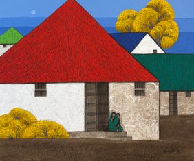 Villagescape 458 by Nagnath Ghodke, Painting | Mojarto