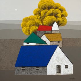 Villagescape 462 by Nagnath Ghodke, Painting | Mojarto