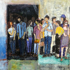 The People by Indrani Ghosh, Painting | Mojarto
