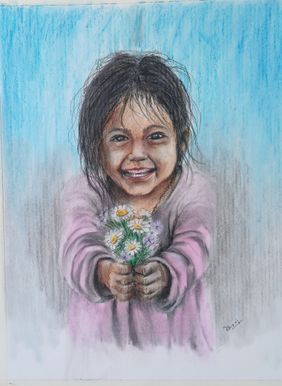 Bouquet of Joy by Dhiraj Kumar Singh, Drawing | Mojarto