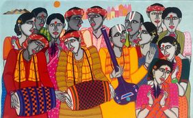 Towards Pilgrim by Dhan Prasad, Painting | Mojarto