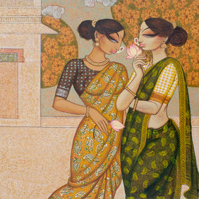 The Golden Green Hormony by Varsha Kharatmal , Painting | Mojarto