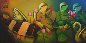Harmony in Bloom by Anupam Pal, Painting | Mojarto