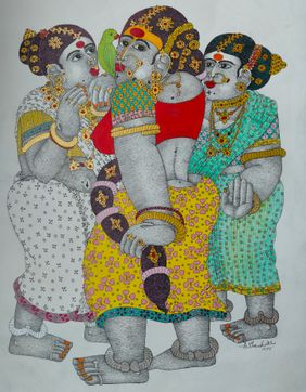 Adornment and Companionship by Narahari Bhawandla, Drawing | Mojarto
