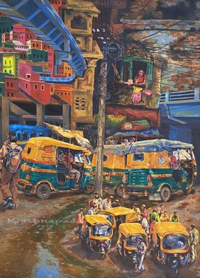 Slum area by Krishnapada Maity, Painting | Mojarto