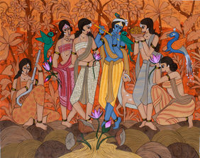 Wishers of Vridavan  by Chetan Katigar, Painting | Mojarto