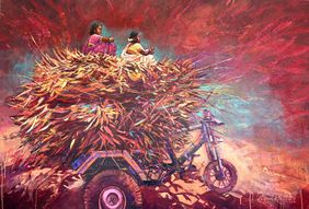 VILLAGE TALES - 2 by Anukta Mukherjee Ghosh, Painting | Mojarto