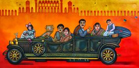 Royals on the Rolls-Royce: A Journey of Grandeur by Piyali Sarkar, Painting | Mojarto