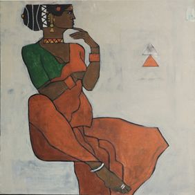 Silent Reflection by Srinivasa Chary, Painting | Mojarto
