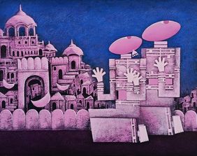 Lovers In The Pink City by Harsh wardhan Bhilala, Painting | Mojarto