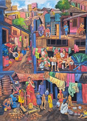 Slum by Krishnapada Maity, Painting | Mojarto
