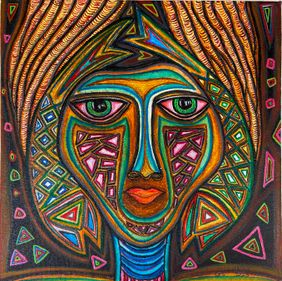 WOMAN WITH FISH by Hemalatha Senathipathi, Painting | Mojarto