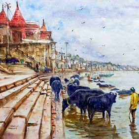 Varanasi Series by Sabari Girish T, Painting | Mojarto
