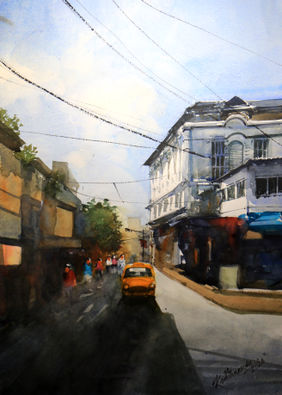 When Kolkata Wakes Up by Krishnendu Chatterjee, Painting | Mojarto