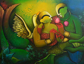 underwater romance  by Anupam Pal, Painting | Mojarto