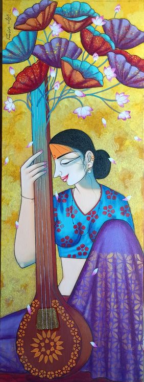 Sitar by Pravin Utge, Painting | Mojarto
