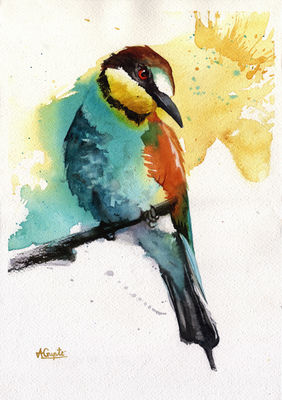 European Bee-Eater by Aniruddha Gupte, Painting | Mojarto