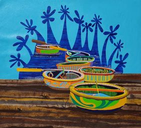 Boat Fair With Happiness by Barkha Jain, Painting | Mojarto