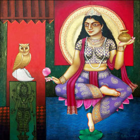 Lakshmi 15 by Gautam Mukherjee, Painting | Mojarto