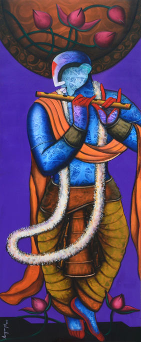 the melody of purple by Anupam Pal, Painting | Mojarto