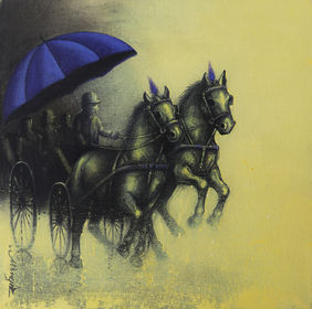 Rhythmic Monsoon Ride by Somnath Bothe, Painting | Mojarto