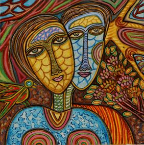 EMBRACING COUPLE by Hemalatha Senathipathi, Painting | Mojarto