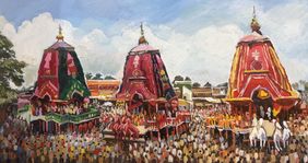 Puri Rath Yatra by Arpita Dasgupta, Painting | Mojarto